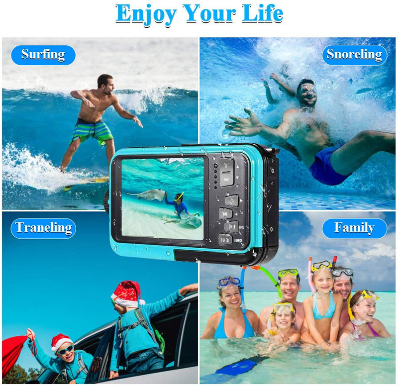 Waterproof Digital Camera Underwater Camera Full HD 2.7K 48 MP Video Recorder Selfie Dual Screens 16X Digital Zoom Flashlight Waterproof Camera for Snorkeling Cameras & Optics > Cameras > Digital Cameras YISENCE   