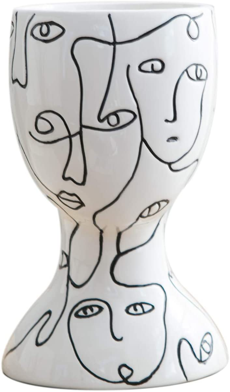 Kimdio Ceramic Flower Vase Irregular face Design Decorative Head Flower Vase for Home Decor Living Room, Home, Office, Centerpiece,Table and Wedding Home & Garden > Decor > Vases Kimdio   