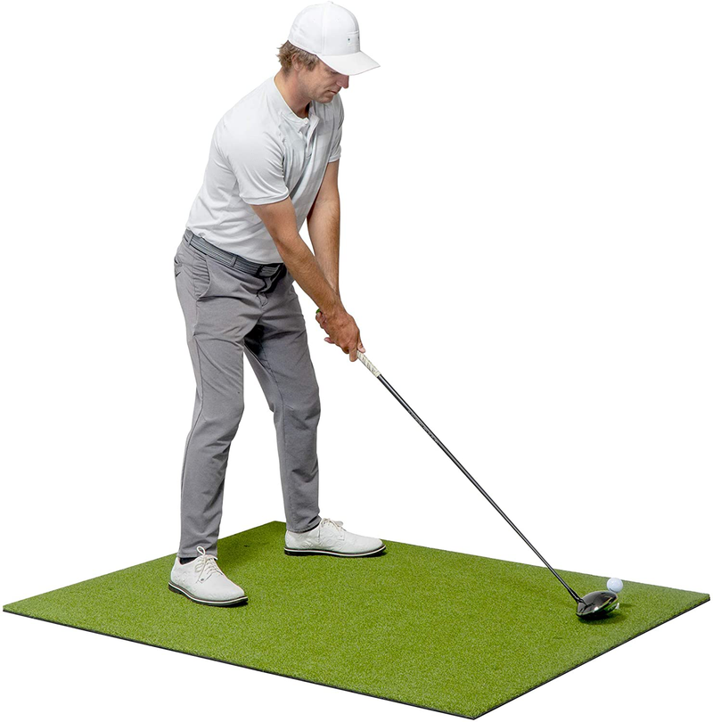 GoSports Golf Hitting Mats - Artificial Turf Mat for Indoor/Outdoor Practice, Choose Your Size - Includes 3 Rubber Tees  GoSports 5'x4' Standard  