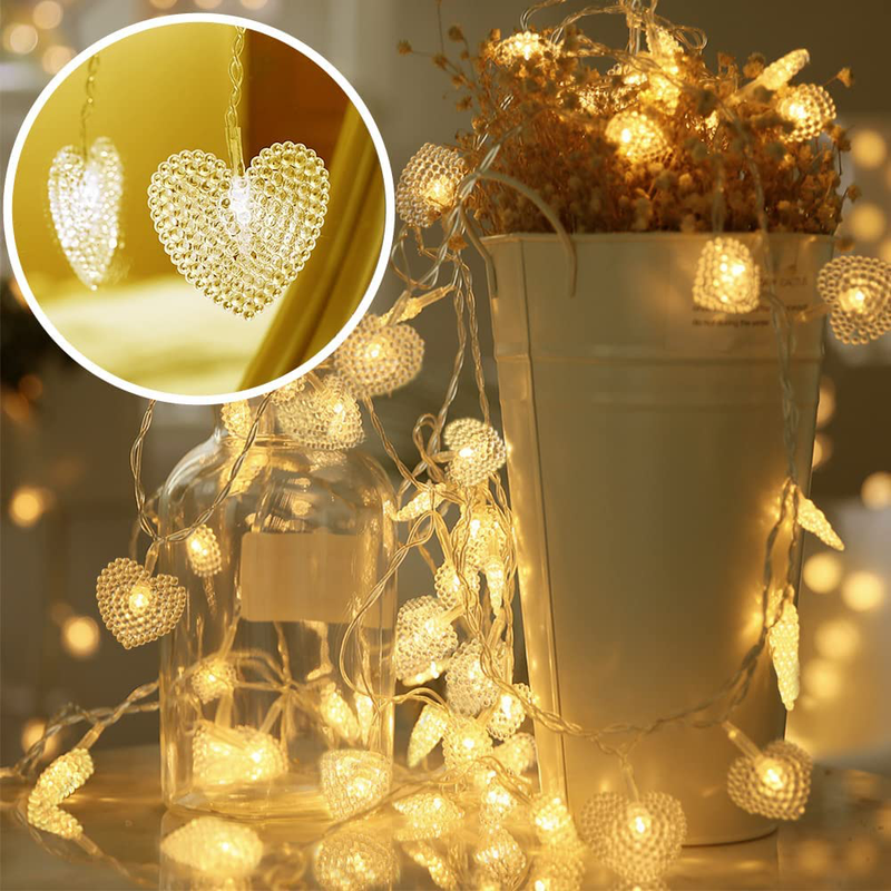 Lainin 4M 96 LEDS 18P Hearts Love Shape LED String Curtain Light for Christmas Wedding Party Decoration Chandelier Luminaries (Warm White) Home & Garden > Decor > Seasonal & Holiday Decorations Unknown   