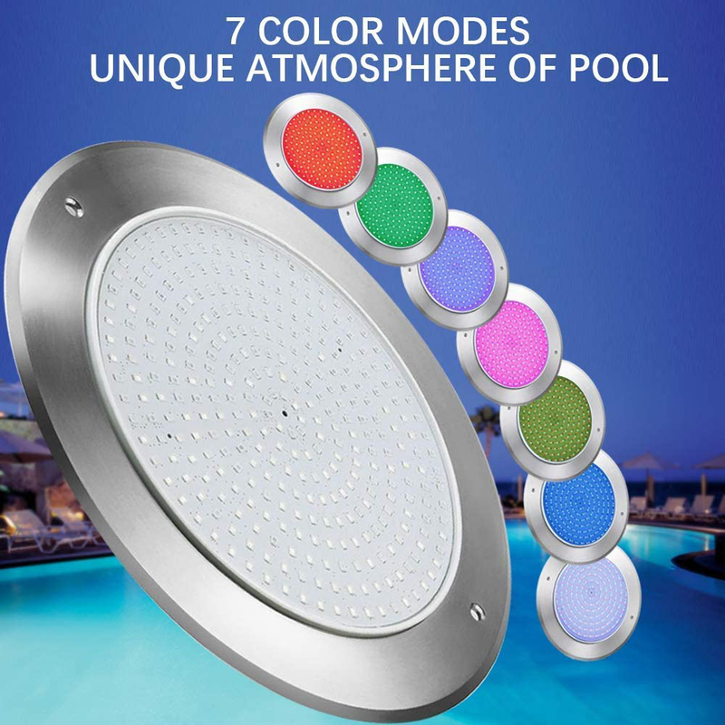 Eurus Home 11 Inch 50FT 42W Large Pool Light,DC12V LED Underwater Swiming Pool Light Fixture,RGB LED Pool Lighting（50feet Cord, Controller Not Included ）