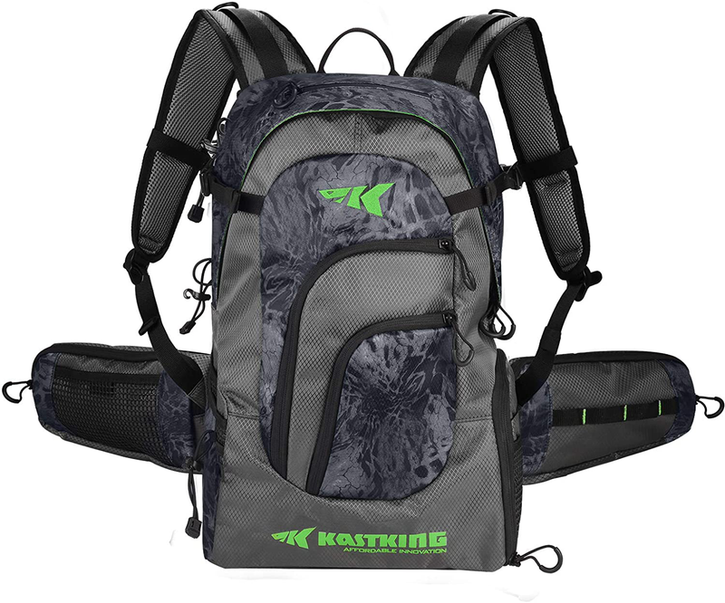 KastKing Fishing Tackle Backpack - Fishing Backpack - Saltwater Resistant Fishing Bag - Large Fishing Tackle Storage Bag Sporting Goods > Outdoor Recreation > Fishing > Fishing Tackle KastKing B: Blackout Extra-large Backpack (21.25"x13.4"x9.25", Without Box)  