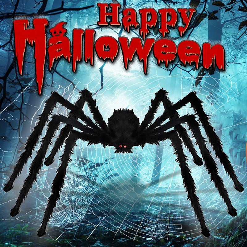 LOVKIZ Halloween Spider Decorations, 4 Pack Realistic Giant Spider Outdoor Halloween Decorations, Scary Fake Spiders Sets Halloween Decor for Indoor, and House Front Porch Lawn Yard (49", 30", 20", 20") Arts & Entertainment > Party & Celebration > Party Supplies LOVKIZ   
