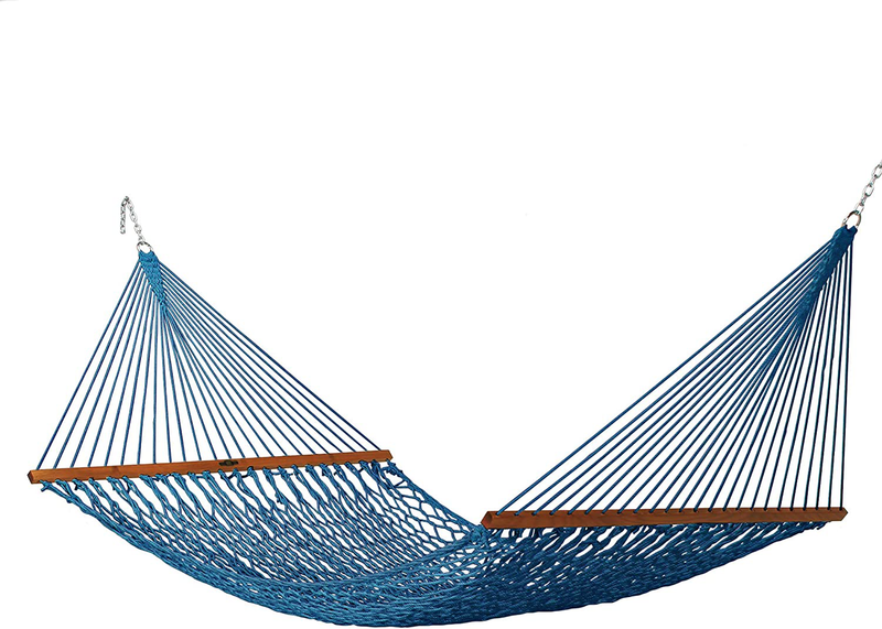 Original Pawleys Island 14DCG Deluxe Green Duracord Rope Hammock with Free Extension Chains & Tree Hooks, Handcrafted in The USA, Accommodates 2 People, 450 LB Weight Capacity, 13 ft. x 60 in. Home & Garden > Lawn & Garden > Outdoor Living > Hammocks Original Pawleys Island Coastal Blue  