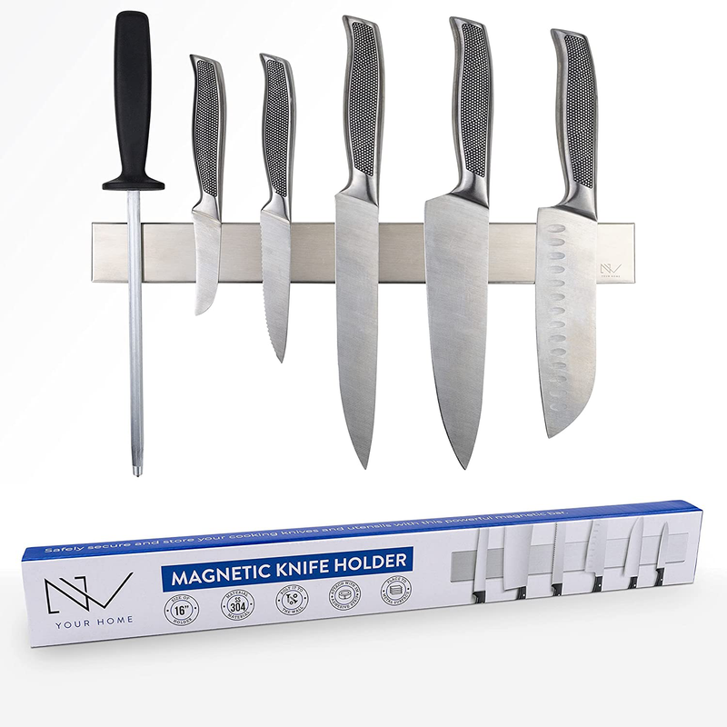NV Your Home 16" Stainless Steel Magnetic Knife Holder - a Knife Magnetic Strip for Kitchen Knife Storage and Organization Home & Garden > Kitchen & Dining > Food Storage NV Your Home   