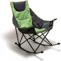 Sunnyfeel Camping Rocking Chair, Oversized Folding Rocking Chairs with Luxury Padded Recliner & Pocket,Carry Bag, 300 LBS Heavy Duty for Lawn/Outdoor/Picnic/Patio, Portable Rocker Camp Chair (Green) Sporting Goods > Outdoor Recreation > Camping & Hiking > Camp Furniture SUNNYFEEL Green  