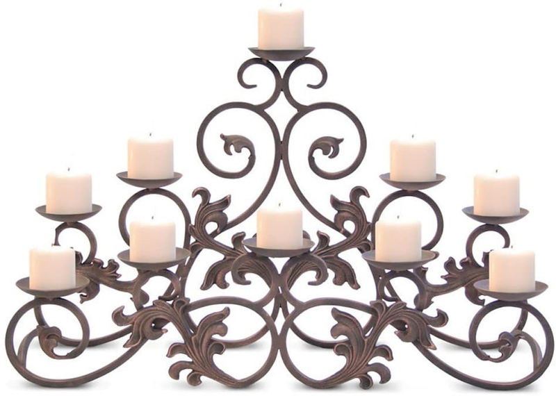 Pilgrim Home and Hearth 17504 Venice Candelabra Candle Holder, Distressed Bronze