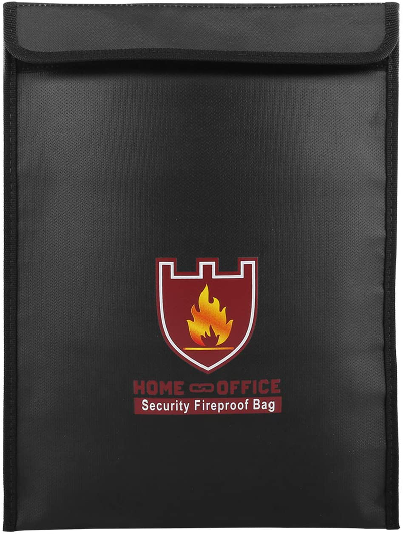 Fireproof Money & Document Bag, MoKo 15" x 11" Fire & Water Resistant Cash & Envelope Holder, Protect Your Valuables, Documents, Money, Jewelry, Zipper Closure for Maximum Protection, Black