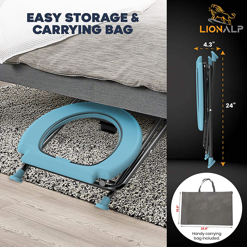 Portable Folding Toilet Seat, Porta Potty Commode For Camping, fishing, Long Car Rides & Construction Sites, Comfortable Stool For Living Outdoors, Travel & backpacking, Built-In-Ring- No Spill  LIONALP   