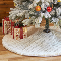 MTSCE 48 inch White Christmas Tree Skirt Christmas Decorations Indoor, Faux Fur Tree Skirts for Party Holiday Xmas Tree Winter Christmas Tree Mat Home & Garden > Decor > Seasonal & Holiday Decorations > Christmas Tree Skirts MTSCE White(style 2)  