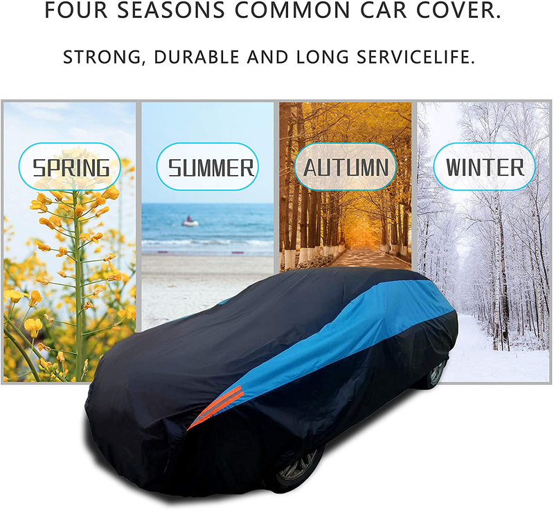 MORNYRAY Waterproof Car Cover All Weather Snowproof UV Protection Windproof Outdoor Full car Cover, Universal Fit for Sedan (Fit Sedan Length 194-206 inch)  MORNYRAY   