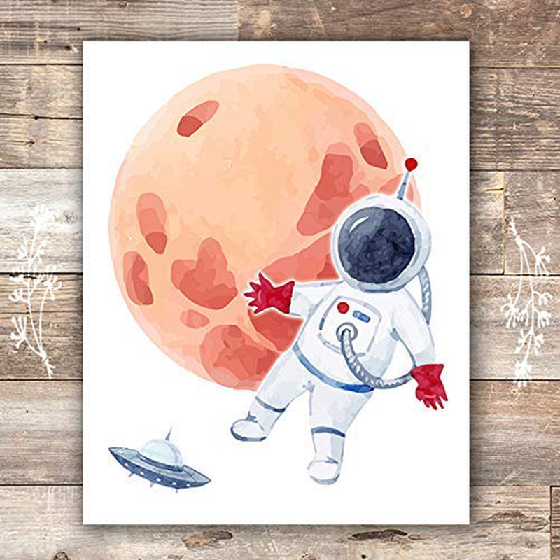 Kids Space Decor Art Prints (Set of 4) - Unframed - 8x10s