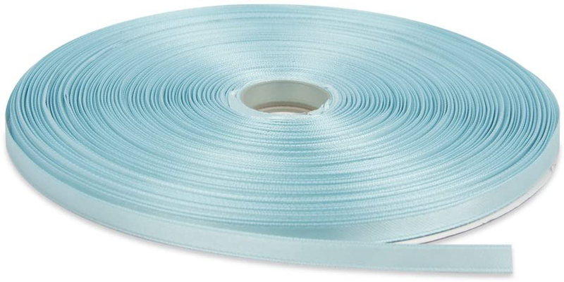 Topenca Supplies 3/8 Inches x 50 Yards Double Face Solid Satin Ribbon Roll, White Arts & Entertainment > Hobbies & Creative Arts > Arts & Crafts > Art & Crafting Materials > Embellishments & Trims > Ribbons & Trim Topenca Supplies Baby Blue 1/4" x 50 yards 