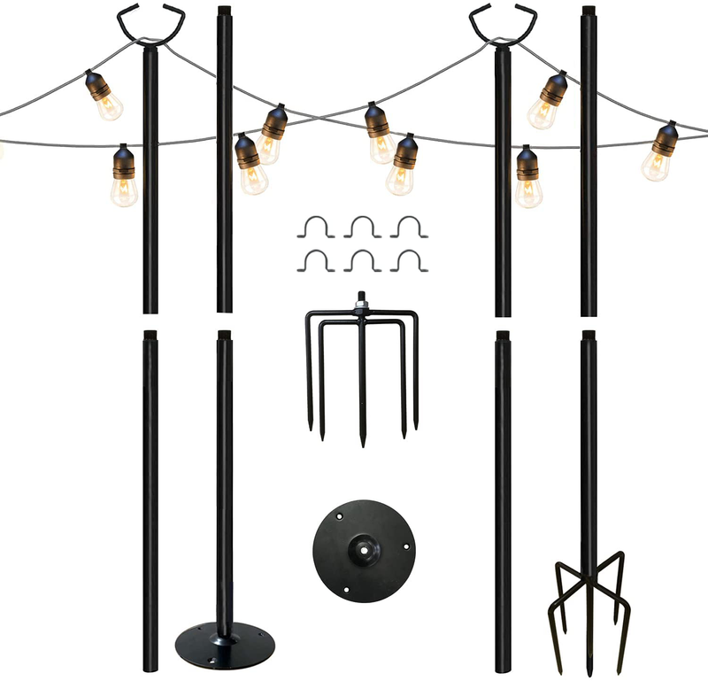 MARVOWARE 2 Pcs 3 Functions String Light Poles for Outdoors, Weather Resistant,Christmas Decoration Light Pole for House Garden Patio Wedding Cafe Party (2 Pcs) Home & Garden > Decor > Seasonal & Holiday Decorations& Garden > Decor > Seasonal & Holiday Decorations MARVOWARE 2 Pcs  