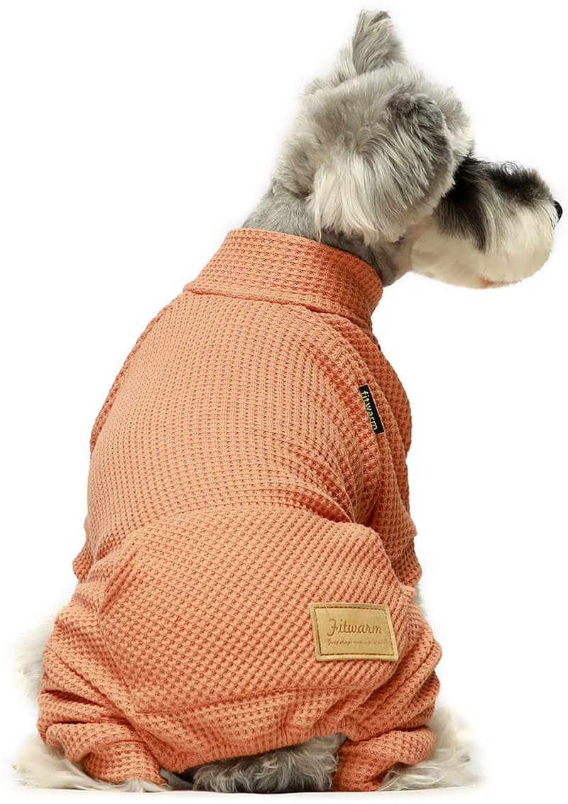 Fitwarm Turtleneck Thermal Dog Clothes Puppy Pajamas Doggie Outfits Cat Onesies Jumpsuits Animals & Pet Supplies > Pet Supplies > Dog Supplies > Dog Apparel Fitwarm Salmon Medium 