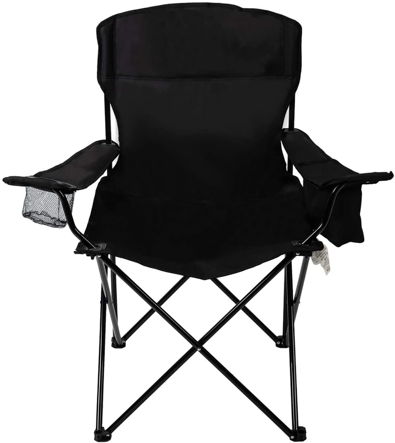 Pacific Pass Full Back Quad Chair for Outdoor and Camping with Cooler and Cup Holder, Carry Bag Included, Supports 300Lbs, Middle, Black Sporting Goods > Outdoor Recreation > Camping & Hiking > Camp Furniture Pacific Pass   