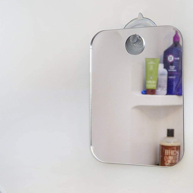 Kakalote Shower Mirror, Fogless Bathroom Makeup Mirror, Portable Anit-Fog Shatterproof Travel Mirror(Silver)