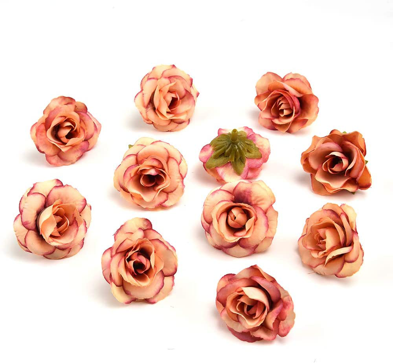 Fake flower heads in bulk wholesale for Crafts Peony Flower Head Silk Artificial Flowers Wedding Decoration DIY Decorative Wreath Fake Flowers Party Birthday Home Decor 30 Pieces 3.5cm (Colorful)