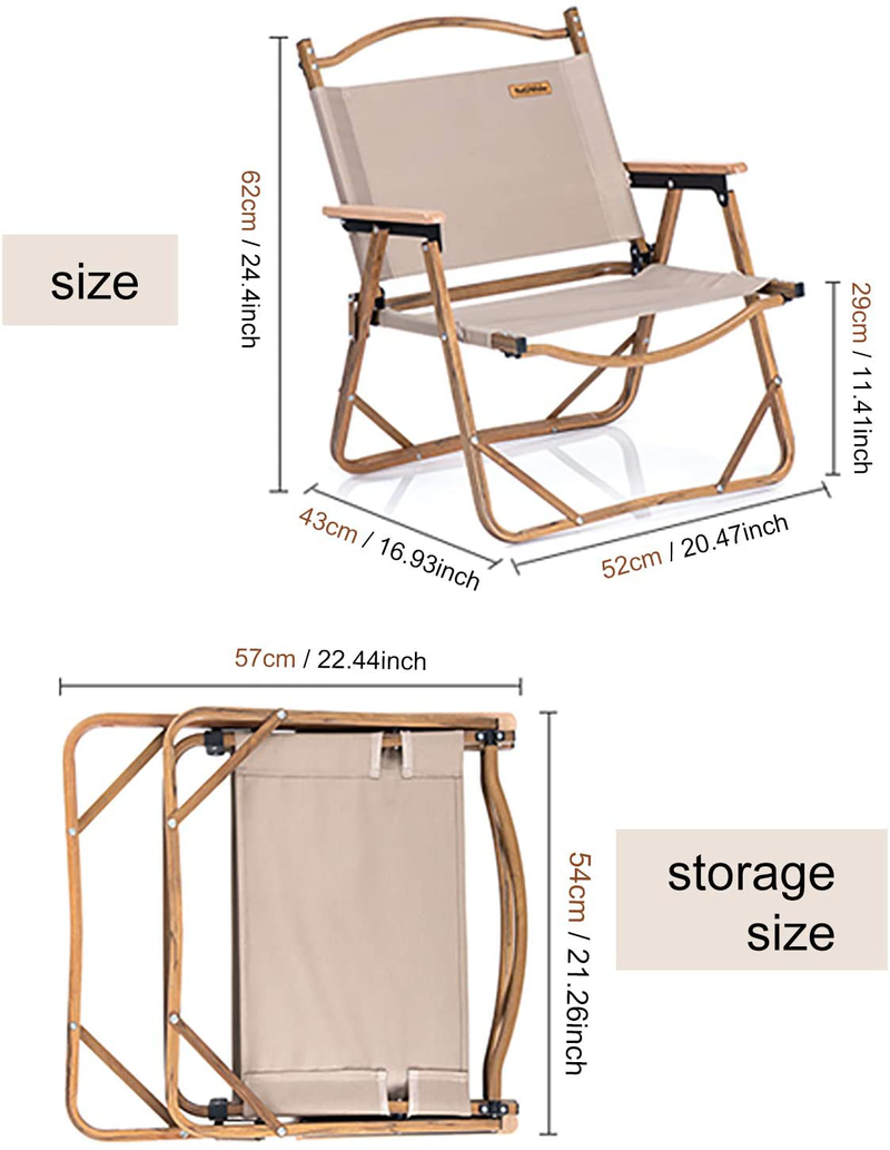 Naturehike Camping Folding Ultralight Chair Outdoor Furniture Backpacking Chair with Wooden Handle Aluminum Bracket Stable Collapsible Camp Chair for Outdoor Hiking,Fishing,Picnic,Travel (Khaki) Sporting Goods > Outdoor Recreation > Camping & Hiking > Camp Furniture Naturehike   