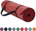 Gaiam Essentials Thick Yoga Mat Fitness & Exercise Mat with Easy-Cinch Yoga Mat Carrier Strap, 72"L x 24"W x 2/5 Inch Thick  Gaiam Red  