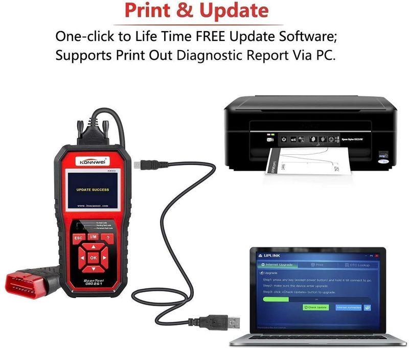 KONNWEI KW850 Professional OBD2 Scanner Auto Code Reader Diagnostic Check Engine Light Scan Tool for OBD II Cars After 1996 (Original)  KONNWEI   