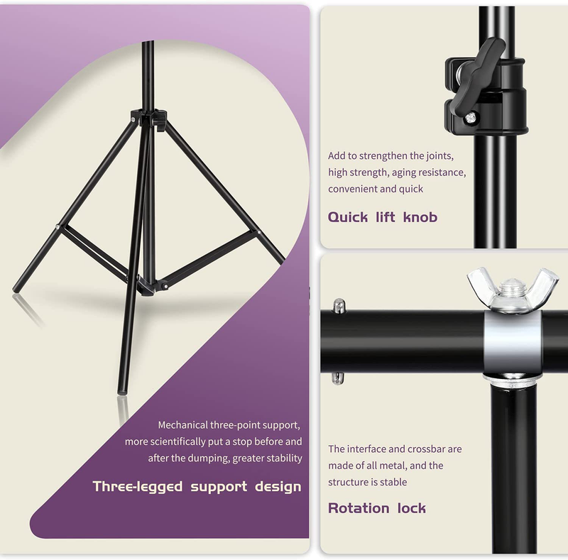 T-Shaped Background Stand, 6.5x5ft/2x1.5m Portable Background Support System, Height Adjustable, Used for Photography Studio Shooting Cameras & Optics > Photography > Lighting & Studio Walk Fly   