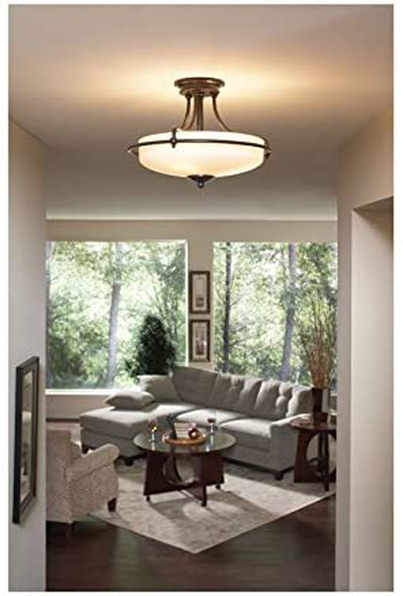 Quoizel GF1717PN Griffin Semi-Flush Ceiling Lighting, 3-Light, 300 Watts, Palladian Bronze (12" H X 17" W) Home & Garden > Lighting > Lighting Fixtures > Ceiling Light Fixtures KOL DEALS   