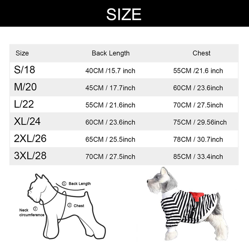 DOZCA Dog Shirt Striped with Detachable Pack, Breathable Soft T-Shirt for Small Medium Large Dogs Boy Girl, Stretch Puppy Sweatshirt Outfits Pet Clothes