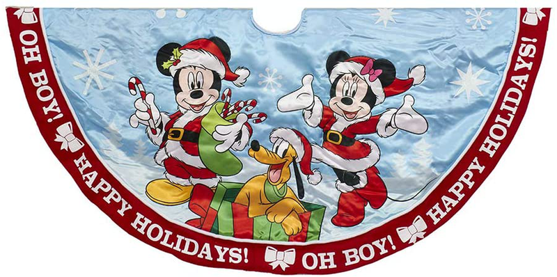 Kurt Adler 48-Inch Mickey and Minnie Print Satin Treeskirt Home & Garden > Decor > Seasonal & Holiday Decorations > Christmas Tree Skirts Kurt Adler Default Title  