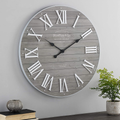 FirsTime & Co. Emmett Shiplap Wall Clock, 27", Galvanized Silver, White Home & Garden > Decor > Clocks > Wall Clocks FirsTime & Co. Gray  