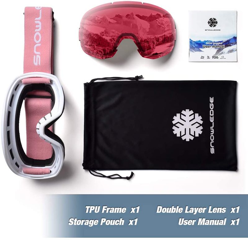 Snowledge Ski Goggles for Men Women with UV Protection, Anti-Fog Dual Lens  Snowledge   