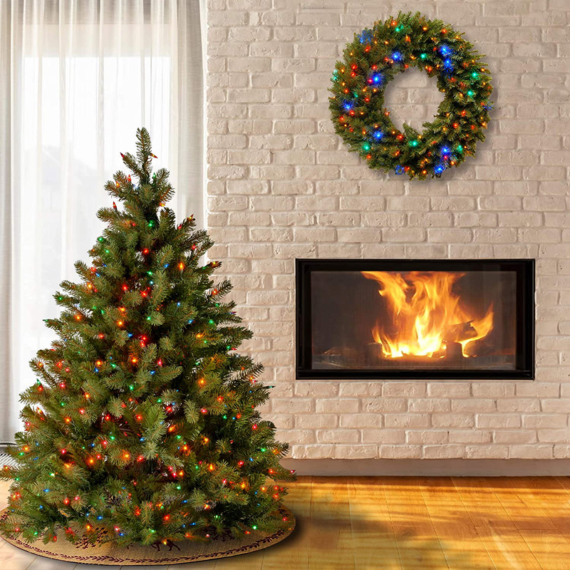 National Tree Company 'Feel Real' Pre-lit Artificial Christmas Tree | Includes Pre-strung Multi-Color Lights and Stand | Downswept Douglas Fir - 4.5 ft Home & Garden > Decor > Seasonal & Holiday Decorations > Christmas Tree Stands National Tree Company   