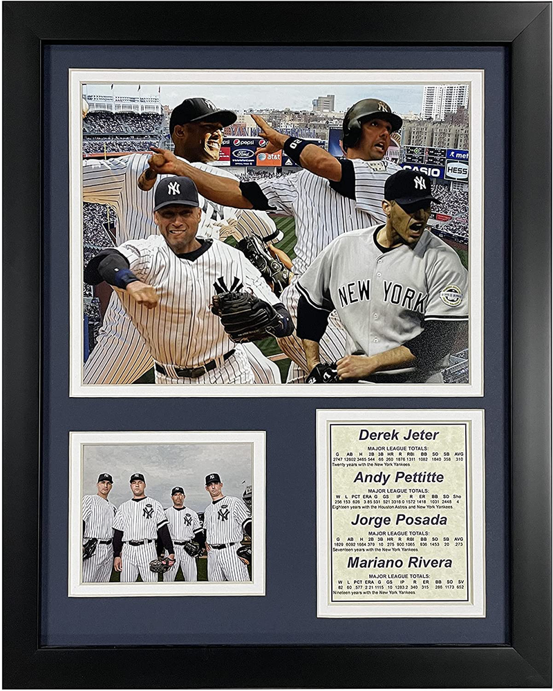 Legends Never Die New York Yankees 2009 Baseball World Series Core 4 Collectible, Framed Photo Collage Wall Art Decor - 12"x15" (11128U) Home & Garden > Decor > Seasonal & Holiday Decorations Legends Never Die Default Title  