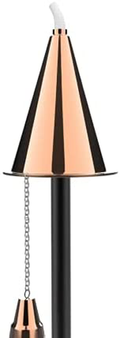 Legends Direct Set of 4, Premium Metal Torches Outdoor, 53" Tall - Tiki Style/w Snuffer, Fiberglass Wick & Large 35oz Oil Lamp Deck Torch for Patio, Outdoor, Lawn and Garden (Hammered Black) Home & Garden > Lighting Accessories > Oil Lamp Fuel Legends Direct Smooth Copper 1 