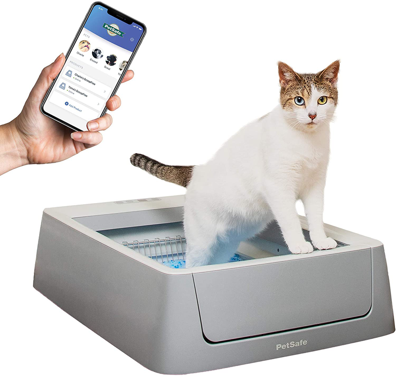 PetSafe ScoopFree Automatic Self-Cleaning Cat Litter Boxes - 2nd Generation or Smart, WiFi Connected, iOS or Android App Tracking - Includes Disposable Litter Tray with Premium Blue Crystal Cat Litter Animals & Pet Supplies > Pet Supplies > Cat Supplies > Cat Litter PetSafe Uncovered Smart 