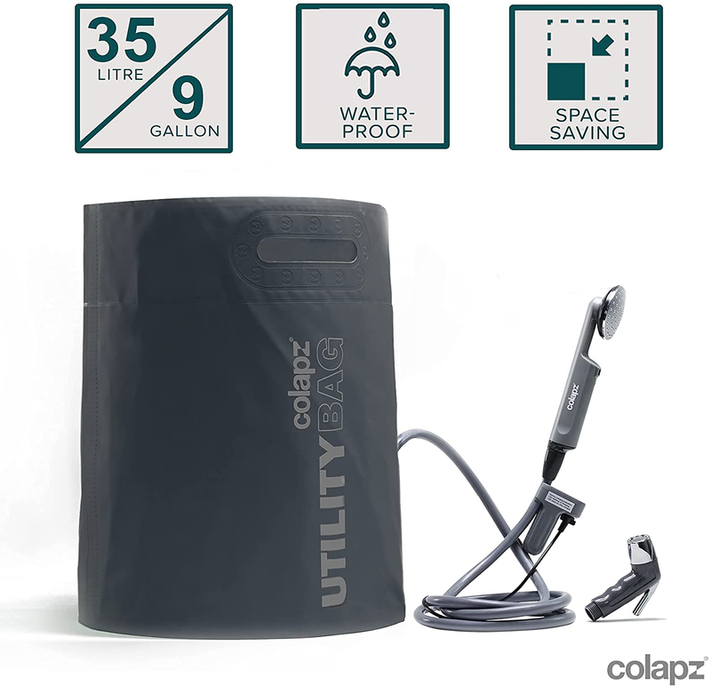 Colapz 12V Portable Shower for Camping - Includes 9 Gallon Water Shower Bag - Perfect Van Life RV Camping Accessories - Rechargeable Electric Camping Showers - Outdoor Shower Kit Sporting Goods > Outdoor Recreation > Camping & Hiking > Portable Toilets & ShowersSporting Goods > Outdoor Recreation > Camping & Hiking > Portable Toilets & Showers Colapz   
