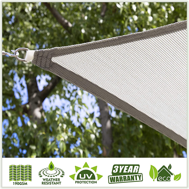 ColourTree 16' x 16' x 22.6' Grey Right Triangle CTAPRT16 Sun Shade Sail Canopy Mesh Fabric UV Block - Commercial Heavy Duty - 190 GSM - 3 Years Warranty (We Make Custom Size) Home & Garden > Lawn & Garden > Outdoor Living > Outdoor Umbrella & Sunshade Accessories ColourTree   