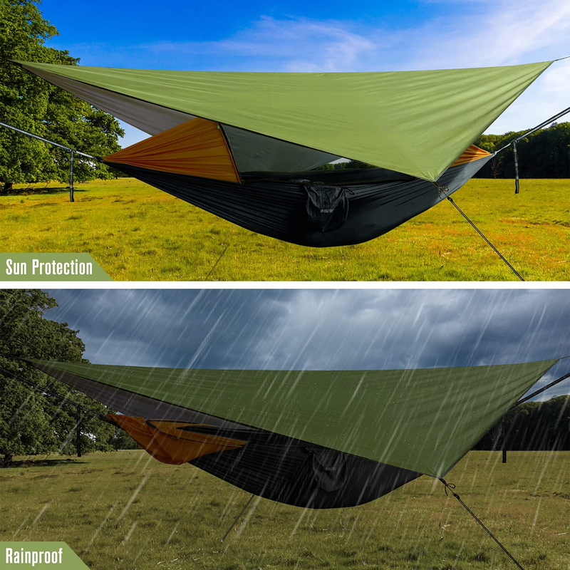 G4Free Large Camping Hammock with Mosquito Net and Rain Fly- 2 Person Portable Hammock with Bug Net and Tent Tarp , Hammock Tent for Outdoor Hiking Camping Backpacking Travel