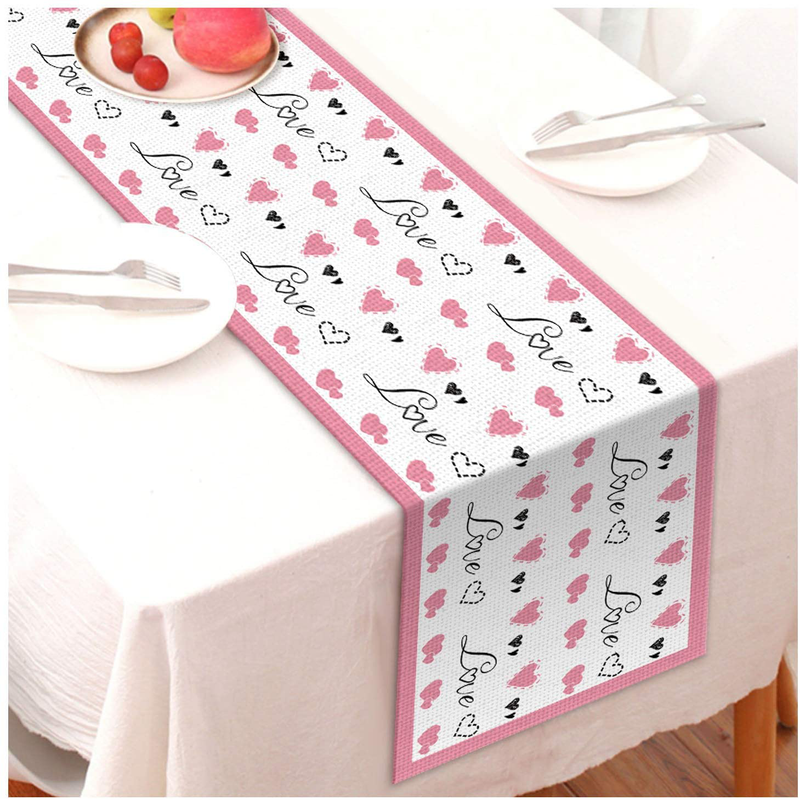 Leesgel 71 Inches Valentine Table Runner, Valentines Day Table Runner, Valentines Table Runner Valentines Day Decoration Valentines Day Decorations for the Home Valentines Decor (Heart with Love) Home & Garden > Decor > Seasonal & Holiday Decorations Leesgel   