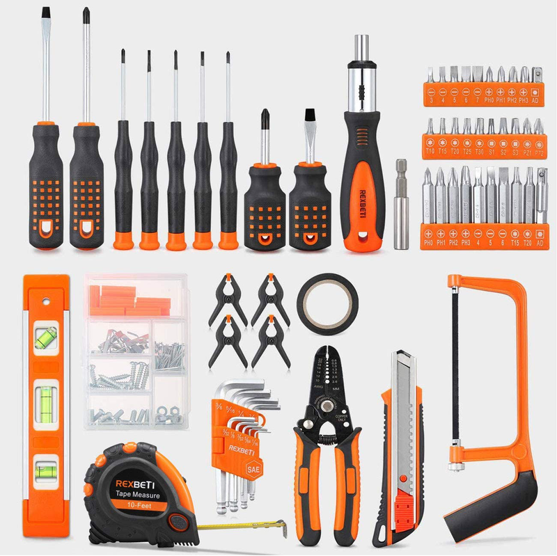 REXBETI 217-Piece Tool Kit, General Household Hand Tool Set with Solid Carrying Tool Box, Auto Repair Tool Sets Hardware > Tools > Tool Sets REXBETI   