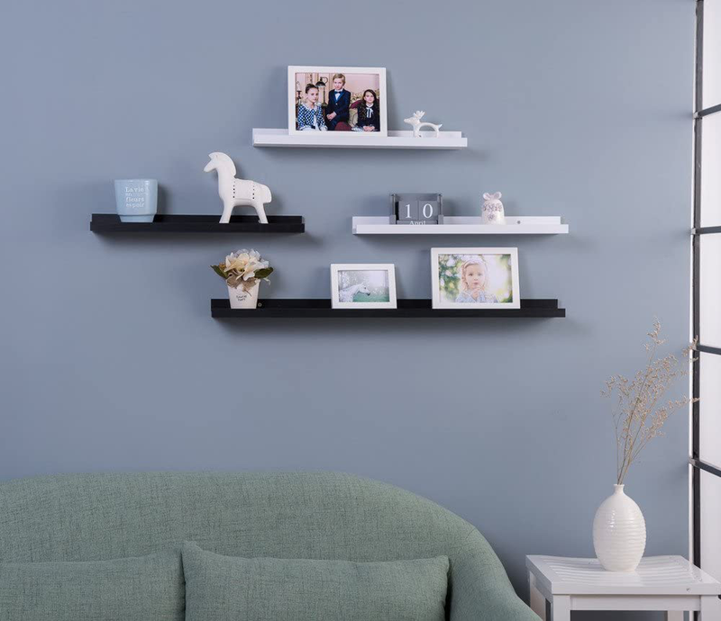 O&K Furniture Picture Ledge Wall Shelf Display Floating Shelves (White,31.5" Length, Set of 2) Furniture > Shelving > Wall Shelves & Ledges O&K FURNITURE   