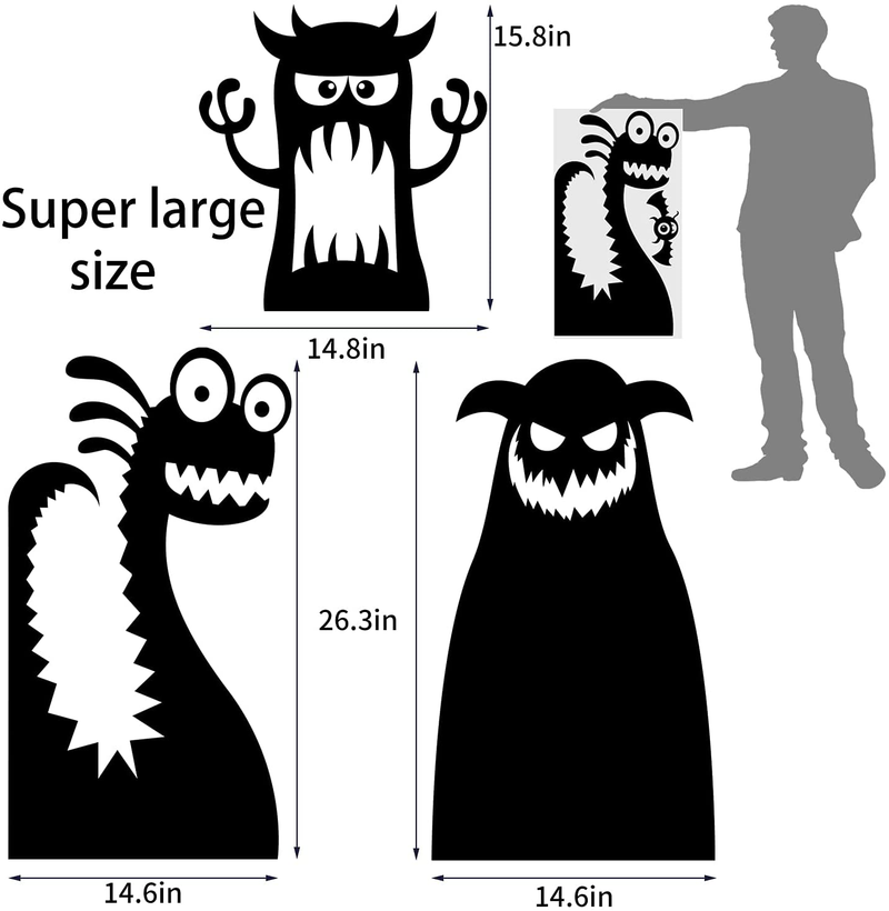 DIYASY Halloween Large Window Decoration Clings,5 Monster Silhouette Window Stickers Decals for Halloween Indoor,Room and Kids Party Decor Arts & Entertainment > Party & Celebration > Party Supplies DIYASY   