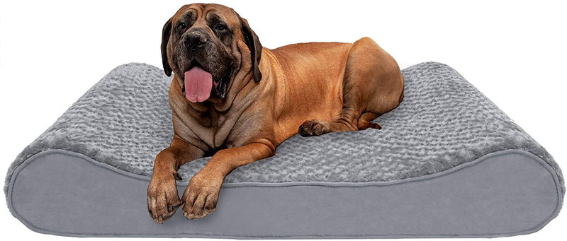 Furhaven Orthopedic, Cooling Gel, and Memory Foam Pet Beds for Small, Medium, and Large Dogs - Ergonomic Contour Luxe Lounger Dog Bed Mattress and More Animals & Pet Supplies > Pet Supplies > Dog Supplies > Dog Beds Furhaven Pet Products, Inc Ultra Plush Gray Contour Bed (Cooling Gel Foam) Jumbo Plus (Pack of 1)