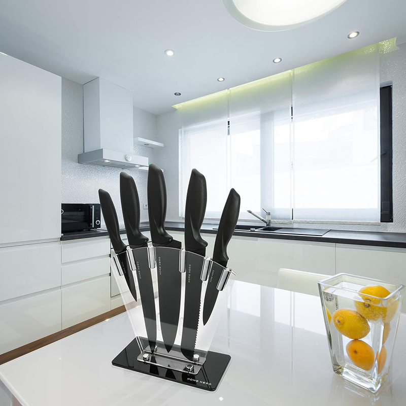 Home Hero Chef Knife Set Knives Kitchen Set Stainless Steel Kitchen Knives Set Kitchen Knife Set with Stand, Professional Knife Sharpener 7 Piece Set ( Stainless Steel Blades with Non-Stick Coating ) Home & Garden > Kitchen & Dining > Kitchen Tools & Utensils > Kitchen Knives Home Hero   