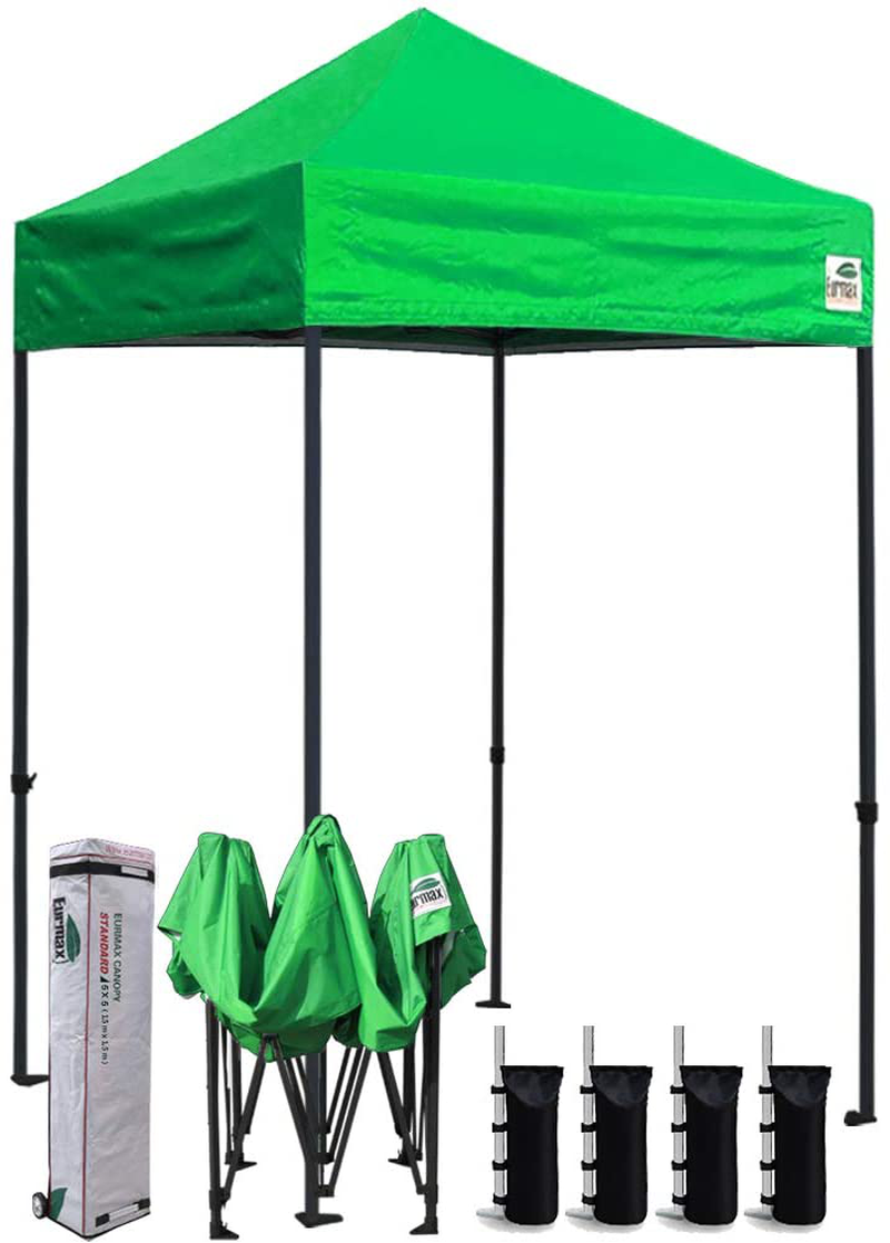 Eurmax 8x8 Feet Ez Pop up Canopy, Outdoor Canopies Instant Party Tent, Sport Gazebo with Roller Bag,Bonus 4 Canopy Sand Bags (White) Home & Garden > Lawn & Garden > Outdoor Living > Outdoor Structures > Canopies & Gazebos Eurmax kelly green 5x5 