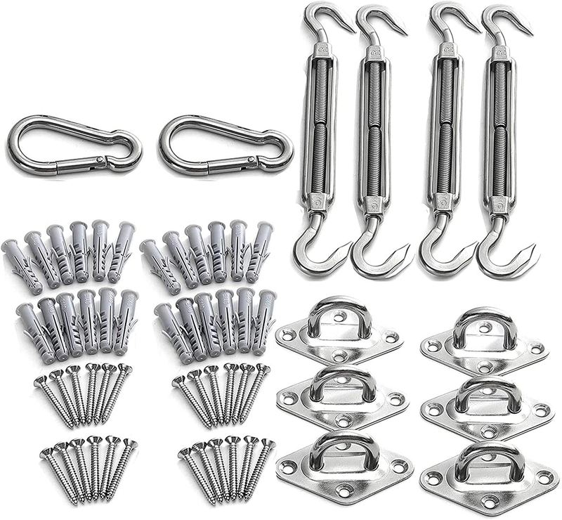 Sun Shade Sail Hardware Kit 6 Inches for Triangle Patio Shade Sail Installation Heavy Duty Anti-Rust 316 Stainless Steel (2 Bags) Home & Garden > Lawn & Garden > Outdoor Living > Outdoor Umbrella & Sunshade Accessories DIIG For Triangle Sun Sail ( 6 Inch 2 Bags)  