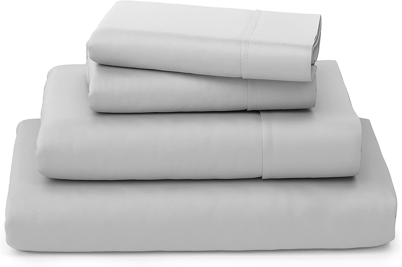 Cosy House Collection Luxury Bamboo Bed Sheet Set - Hypoallergenic Bedding Blend from Natural Bamboo Fiber - Resists Wrinkles - 4 Piece - 1 Fitted Sheet, 1 Flat, 2 Pillowcases - King, White Home & Garden > Linens & Bedding > Bedding Cosy House Collection Silver Queen 