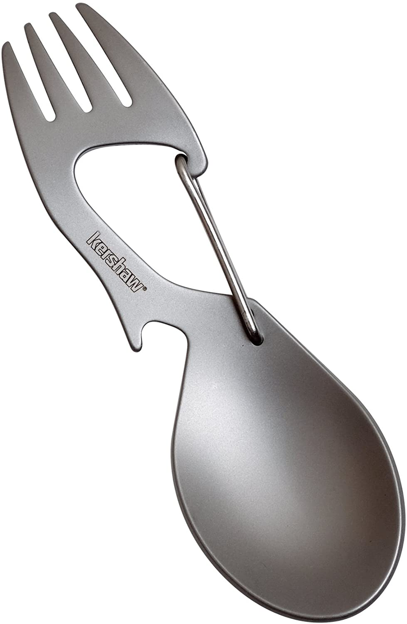 Kershaw Ration Multi Tool Spork, Stainless Steel Spoon, Fork, Carabiner and Bottle Opener, Regular and XL Sizes Sporting Goods > Outdoor Recreation > Camping & Hiking > Camping Tools Kershaw Sporting Goods   