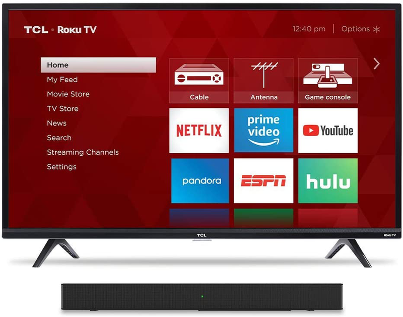TCL 32-inch 1080p Roku Smart LED TV - 32S327, 2019 Model Electronics > Video > Televisions TCL TV with Alto 3 Sound Bar 40-Inch 