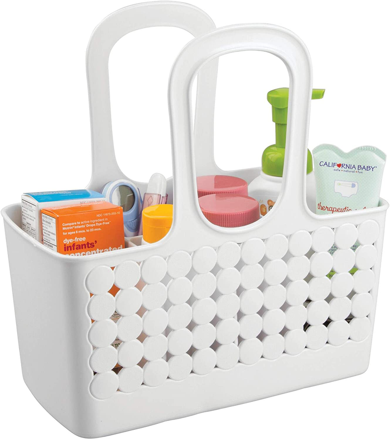 Idesign Orbz Bathroom Shower Tote for Shampoo, Cosmetics, Beauty Products - Small, Divided, Coral